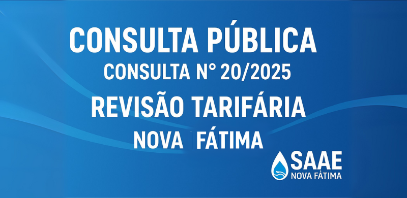Consulta n° 20/2025 - Revisão Tarifária - Nova Fátima